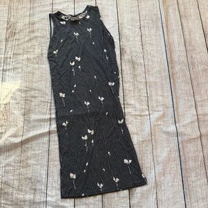 Bell Kazan Anthropologie size small black white stripe floral print maxi dress